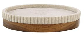 Douceur d'Intérieur, portasapone (14 x 9,5 x 2,8 cm) Niagara, Colore Naturale, poliresina e Acacia