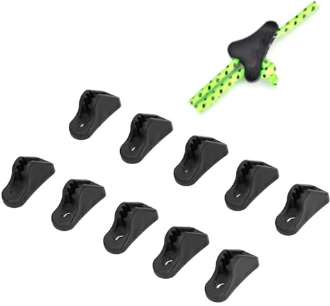 Topyond 10st Tält Markis Rep Fästanordning Justerare Anti-Slip Spännen för Camping, Triangel Liten Baldakin Vindrep Spänne Fästanordning, Fotspännare för Truck Rep Spännare,
