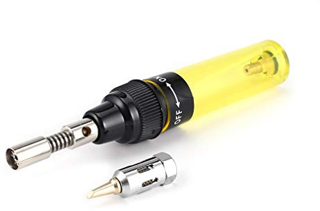 1 fer à souder à gaz butane sans fil avec chalumeau à gaz butane (jaune)