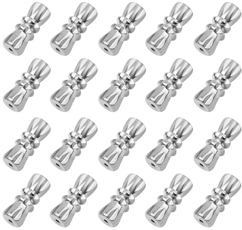 CPJJ 20 Piezas Plata Cordón Fin Caps Cadena Cierre Hebilla Empuje Paracord Cierres para Pulseras Joyería Hacer