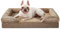 JOEJOY Mittelgroß Orthopädisches Hundebett, mittelgroßes waschbares Katzenbett Hundekissen mit Wabenstruktur und abnehmbarem wasserdichte Fütterung Schaumstoff hundebett orthopädisch Braun