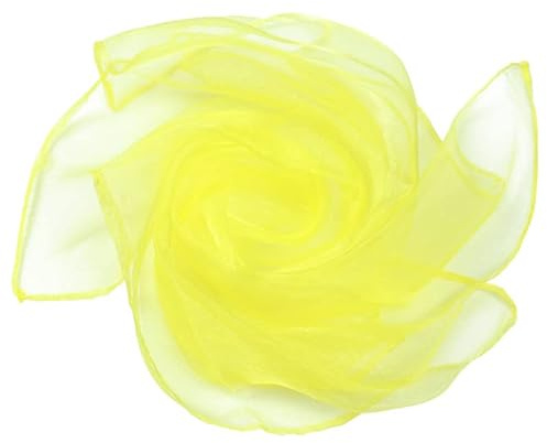 SYSUII Paños de malabares cuadrados para danza, 20 unidades, 60 x 60 cm, de seda, para gimnasia, malabares, para guardería, espectáculos infantiles, actividades de fiesta, accesorios, color amarillo