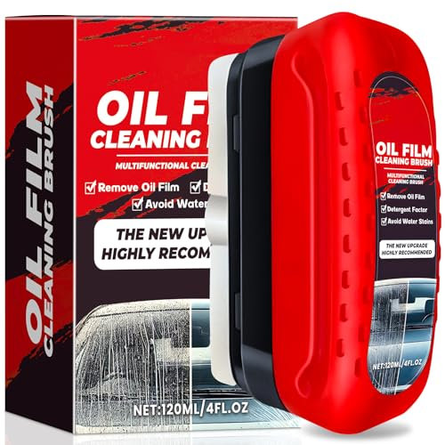 Schnefie Scheibenreiniger Auto 120ml, Autoscheiben Versiegelung Innenreiniger, Oil Film Cleaning Brush, Glasreiniger Auto, Windschutzscheiben Reiniger, Ölabweisende Folie für Autoscheiben