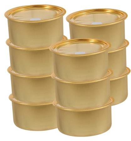 DECOMELODY 10pcs Self Seal Tin Cans Airtight Food Storage Container for Tea Pet Food Meat Candy Tin Lids Aluminum Cans Refillable Pet Cat