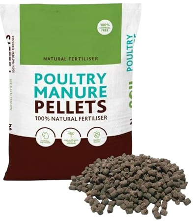 10kg poultry chicken manure pellets - organic Fertiliser - all purpose natural plant fertiliser - garden manure chicken pellets 10kg bag.
