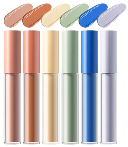 Undereye Concealer, 6 x Concealer mit vollständiger Abdeckung, Konturenstift für Gesicht, für reifes Make-up bei Rötungen