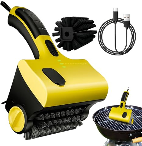 Spazzola per Griglia Motorizzata - Pulitore Impermeabile per Griglie da Barbecue | Attrezzo Pulizia Rullo 350 Giri Al Minuto per Barbecue Griglia Giardino Grate Esterni
