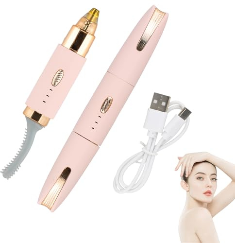 Rizador de Pestañas Térmico, Recortador de Cejas Eléctrico, Dos Ajustes de Temperatura, Recargable Por USB, Se Calienta en 20 Segundos, Ideal para Rizar Pestañas y Recortar Cejas Rápidamente
