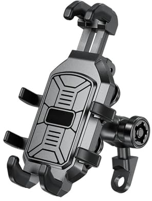 IPEVMLZ Motorcykelmobilhållare Med Vibrationsdämpare Anti-Skaka 720° Justerbar Stöldskydd För 5.4''-6.9''(Rearview Mirror)
