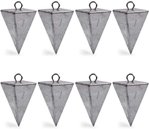 Pyramid Sinkers Fishing Weights Sinkers Saltwater Surf Fishing Weights Pyramid Weights Ocean Saltwater Fishing Gear Tackle 1oz 2oz 3oz 4oz 5oz 6oz 8oz