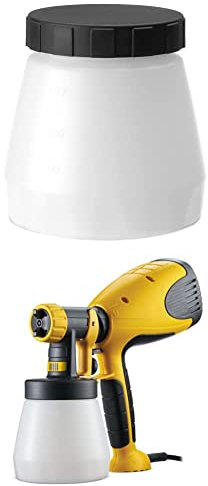 Wagner Paint Container with Cover, 800 ml for paint sprayers + Wagner 2361508 W 100 Electric Paint Sprayer, 800 ml capacity, 280 W, Yellow/Black, 26.0 cm*28.5 cm*14.0 cm