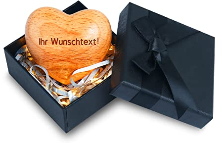 Glücksbringer Das Herz,Handschmeichler Holz Bin Immer bei dir Handschmeichler Herz Schönes Geschenke Glücksbringer für Familie Freund Kandidat Patient Arbeitsuchender usw (Personalisierter Text)