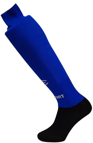 ETISPORT Medias, Calcetines Hockey Largas, Elásticas. Tejidos técnicos para alto rendimiento favorece la respiración y cubre las rodillas (FR/ES, Letras, L, Regular, Alto, Azulina)