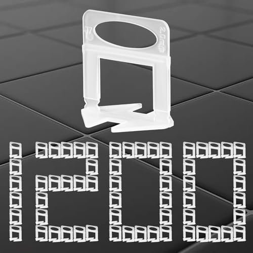 1200pièces Croisillon Autonivelant 2mm Croisillons Autonivelants Croisillon Carrelage Autonivelant Cale Carrelage Sol Calle de Nivellement pour Carrelage Kit Joint Carrelage Cales en Plastique 2 mm