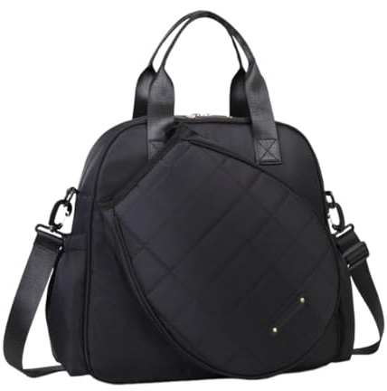 FashionCha Bolsa de Tenis Maletín de Viaje Deportivo Bolsa de Gimnasio Funda para Raquetas Y Bolso de Mano Grande Fabricada en Tela Oxford para Hombres Y Mujeres, Negro