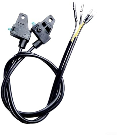 Cavo per Freno Elettrico per Bicicletta elettrica, Interruttore di Alimentazione, per Bici elettrica, Sistema frenante a Disco Anteriore e Posteriore, Materiale ABS, Nero, Lunghezza 30 cm (Destra +