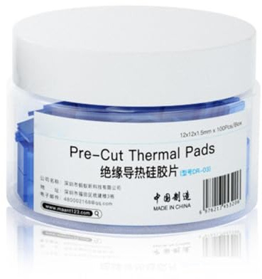 BUBEFSKD 100 unidades de silicona aislante del calor para reparación de teléfono, portátil, placa base de CPU, alfombrilla precortada de silicona, almohadilla de disipación de calor