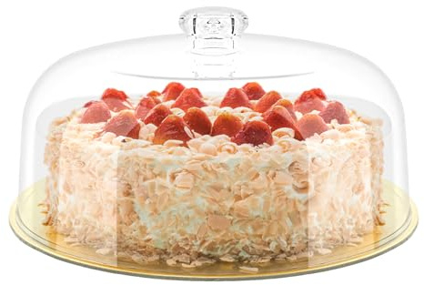 11 Inch Clear Cake Dome Cover, Acrylic Round Cake Stand Cover, Pastry Display Cloche for Food Plastic, Cake Cover Lid for Cake Stand Cake Plate Display Serving Platter Cake Stand Plates Transparent