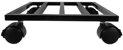 TIDTALEO Soporte para Plantas Móvil de Hierro de 25 Cm con Ruedas Giratorias, Base Cuadrada Resistente para Macetas, Carrito para Jardín, Balcón E Interior, Bandeja para Maceteros
