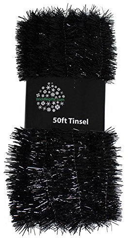 Widdle Wonderland Christmas Tree 50ft x 3cm Tinsel GREAT VALUE - Black