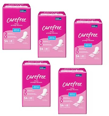 Carefree Acti-Fresh Body Shape Regular To Go Pantiliners - 54 Liners, Pack of 5