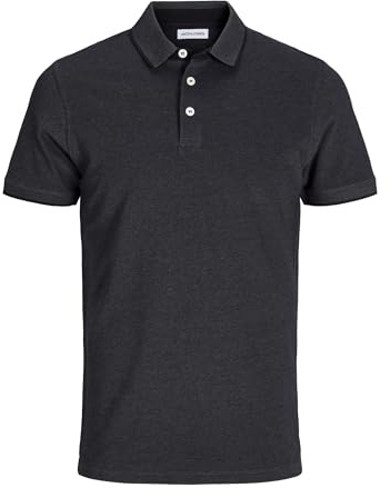 JACK & JONES herr Polotröja jjepaulos polo s noos, Mörkgrå melange, XS