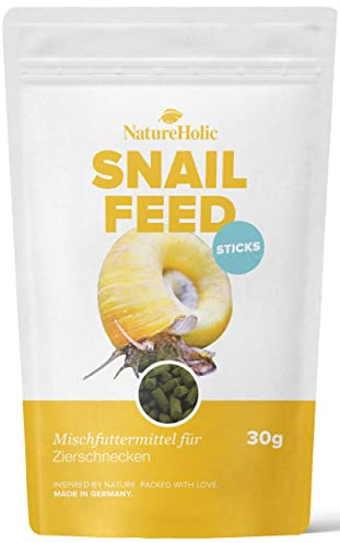 NatureHolic Snailfeed Sticks - Schneckenfutter fürs Aquarium - extra viel Calcium - mit Moringa & Spirulina - Futter für Schnecken - Made in Germany