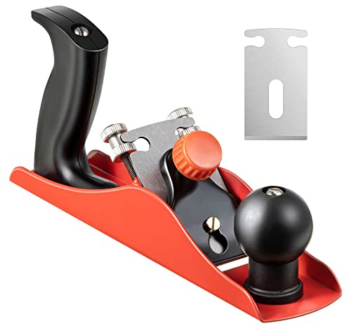 Dreyoo No.4 Adjustable Hand Planer with 2 Inch Replacement Blade, Wood Planer for Woodworking, Smoothing Bench Plane Jointer Plane for DIY Door Installation