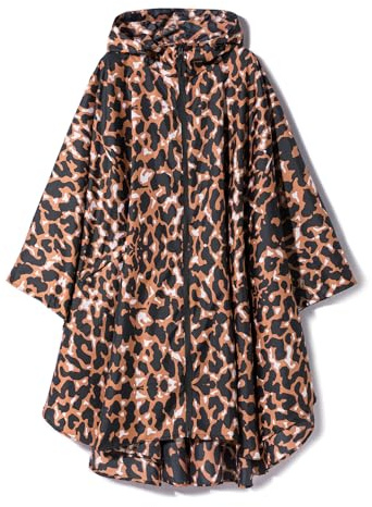 Krespuka Manteau imperméable pour femme, Motif léopard, taille unique