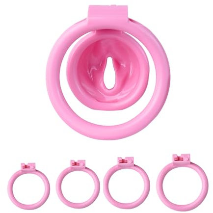 Sissy Chastity Cage Uomo Gabbia Pene Cintura Di Castità Maschile Cock Cage Erotitici Sexy Per Coppie (Pink)