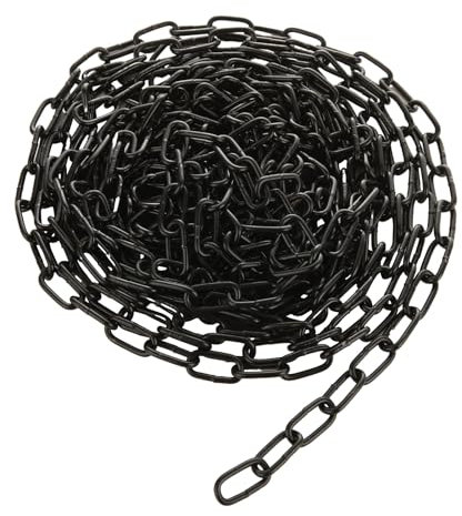 JMIATRY 8 Metres Length Steel Chain, 3mm Heavy Duty Chain Links, Black Galvanized Steel Welded Link Chains Lift for Fence Gate, Garage Doors, Swing Chains and Bicycle Security Lock