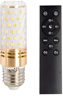 IOEDHW E27-Mais-Glühbirne mit Fernbedienung, 1/3 Packung E27 9 W LED-Glühbirnen mit Timer, dimmbar, stufenlose Dimmung, Fernbedienung kann 20 Meter steuern, für Tischleuchter im Haus, Schlafzimmer
