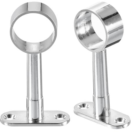 QUARKZMAN 2 Piezas Soporte de Barra de Armario de 82-105mm, Soporte de Barra de Ropa Accesorios de Armario Asiento de Riel de Ropa Dormitorio Baño, Plata