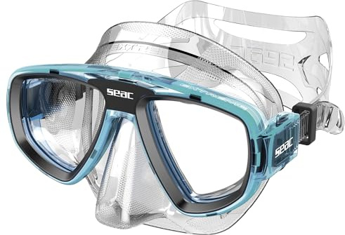 Seac Extreme 50, Máscara de Buceo y Apnea con Lentes Ópticas Graduadas Opcionales, Aguamarina