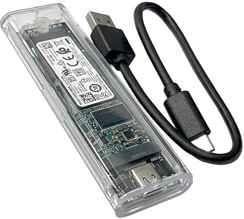 Disco Duro Externo de estado sólido SSD tipo M.2 Slim ultraligero de 256GB con cable USB 3.1 Tipo-C a USB estándar para ordenador Portátil Televisión PC Desktip Laptop y Consola 500MB/s 51CH043R