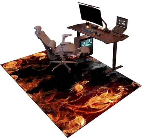 Tappetino per Sedia da Ufficio Gaming, Tappeto Gaming Salvapavimento Protezione Parquet e Pavimenti Duri, Tappetino per Sedia a Rotelle, Tappetino per Sedia da Scrivania del Computer 90 x 120 cm