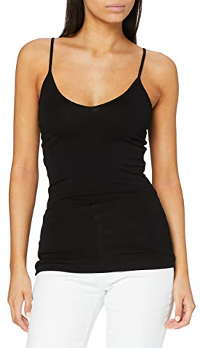 VERO MODA Damen Top VMMAXI My Soft V Singlet NOOS, Gr. 40 (Herstellergröße: L), Schwarz