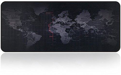 Qisan Alfombrilla de ratón Grandes Teclado Almohadilla de Escritorio con Base de Goma Antideslizante Rectángulo Alfombrilla para ratón-Mapa
