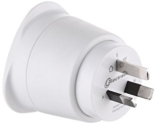 Electraline 70050 reseadapter Frankrike/Europa till Australien/Kina 2 stift Europa på 3 stift Australien, vit