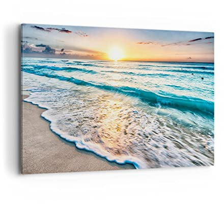 ARTTOR Lienzo Decorativo 120x80cm Moderno Horizontal Paisajes Marino - 3621