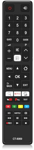 MYHGRC Replacement TOSHIBA CT-8069 Remote Control for Toshiba Regza LED LCD TV with Shortcut Buttons - No Setup Required
