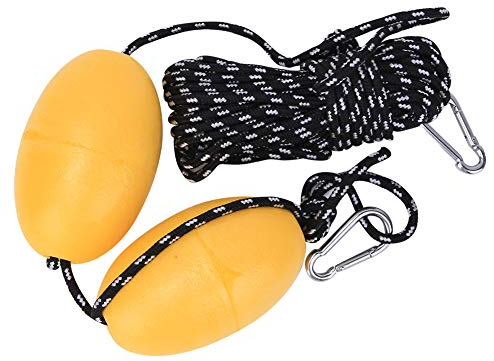 VGEBY Kajak Boje 1 Set Langlebige Ankerboje Leichter Schwimmender Ball für Angelzubehör(Doppelkugel Set aus weißem und schwarzem Seil)