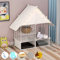 xixi-home Kaninchenstall mit 2 Etagen, großer Kaninchenkäfig, für den Innenbereich, mit 2 tiefen ausziehbaren Tabletts, für Meerschweinchen, Haus, Hasen, Außenbereich, 72 x 37 x 89 cm, Weiß