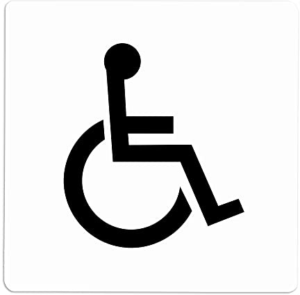 Becral® - Señal adhesiva de PVC ASEOS MINUSVÁLIDOS | Placa puerta PVC BLANCO | Señal informativa | Cartel Puerta 100X100mm