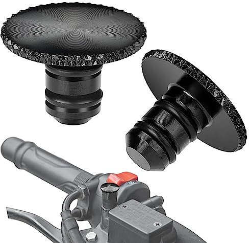 KEMIMOTO 2 Piezas Universal M8 CNC Aluminio Retrovisores Moto Tornillo Cubiertas de Espejo en sentido horario y antihorario Cubiertas de Retrovisores de Motocicleta con Patrón