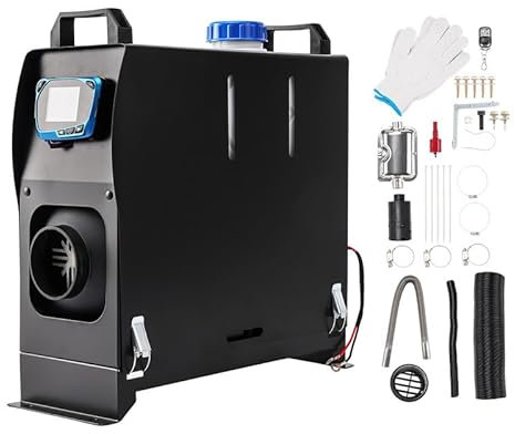 Fesuda Diesel-Luft-Auto-Standheizung All-in-One, Standheizung Diesel, 8KW 12V Dieselheizung Schnelles Aufheizen mit verbessertem LCD-Schalterdisplay und Fernbedienung für Wohnmobil, Garage (Schwarz)