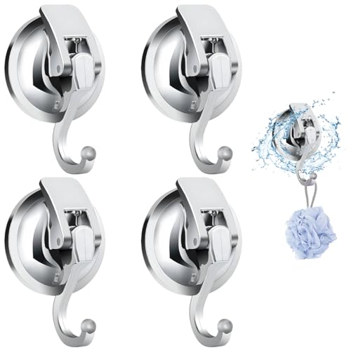 Fugoviin 4 Piezas Ganchos Adhesivos para Pared, Colgadores Adhesivos Resistentes, Gancho Ventosa, Colgador Pared para Cocina, Baño, Caravana, Oficina y Habitación, etc.