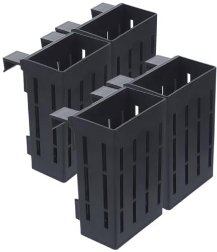 Kisangel Aquarium Plant Hangers: 4Pcs Hanging Plant Holder, Black Plastic Aquatic Pot for Growing Aquarium, Hydroponic Growth, Fish Tank Decor, Underwater Garden Accessory for Aquarists