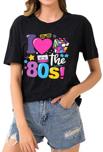 Camicia da donna vintage anni '80 anni '90, con scritta 80s Baby 90s Made Me, stile retrò anni '80 anni '90, top casual da donna, L