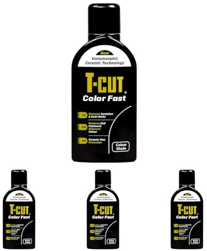 T-Cut 3 in 1 Color Fast Paintwork Restorer Car Polish, Black, 500 ml (Pack of 4)